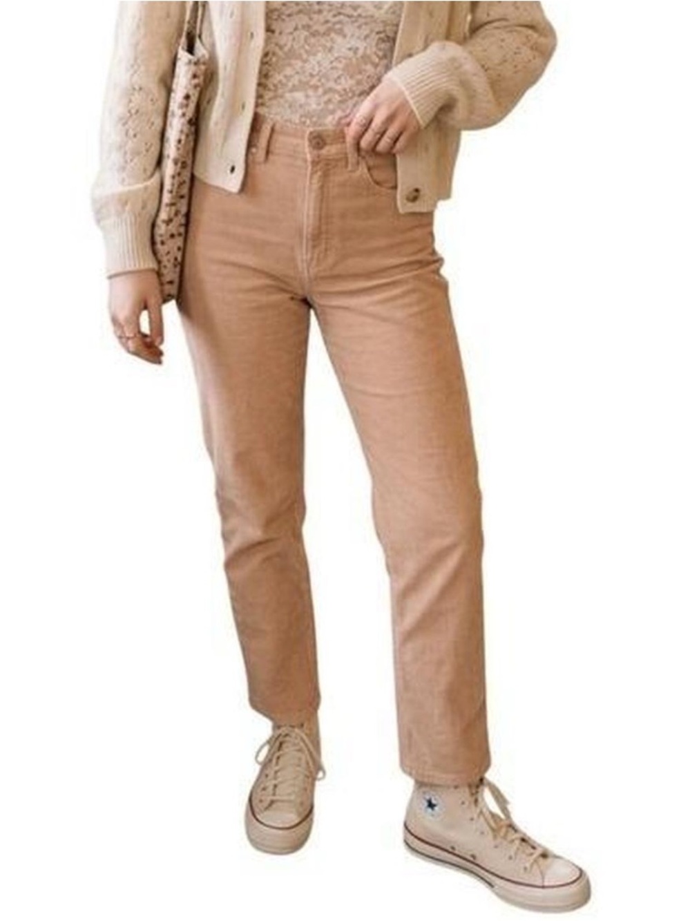 Everlane Corduroy Baby Cord Cheeky Cropped Pants Size 29 Petal Light Pink Chic